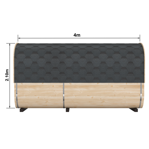 Fasssauna / Gartensauna / Banja / Quadro 4,0 m mit Terrasse